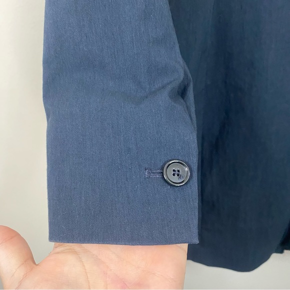 Hope by Ringstrand Söderberg Longline Cotton Blazer Trench Fine Coat Navy Medium - Picture 8 of 13